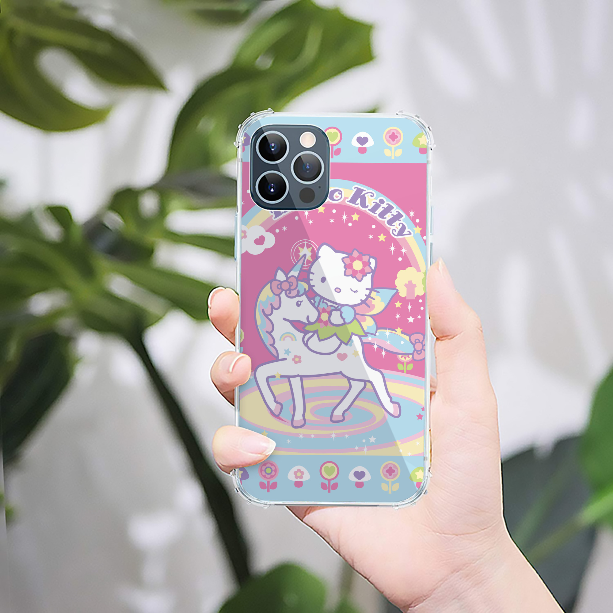 （画像用） Hello Kitty ハローキティ 【iPhone 12シリーズ対応】透明スマホケース（クリアソフトケース）